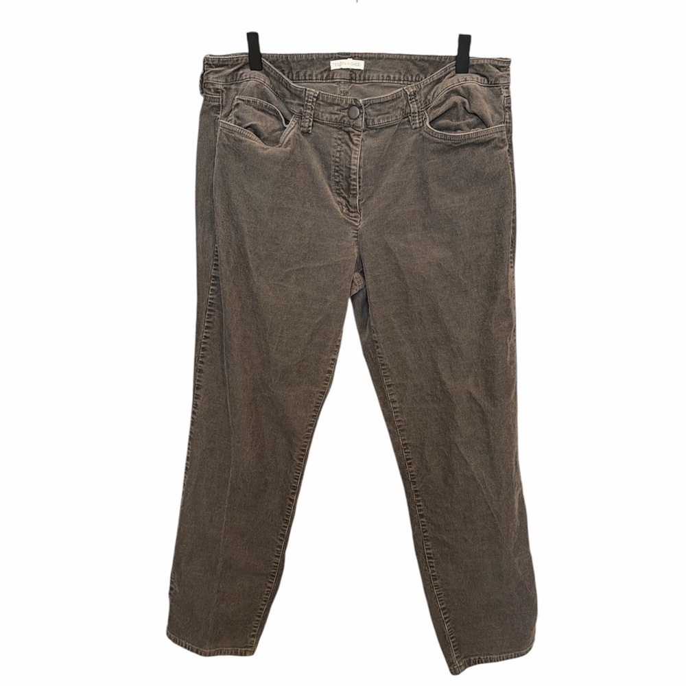 Eileen Fisher chocolate brown‎ corduroy pants size 12 classic preppy basic fall